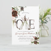 ボホフローラガーリーアントラー部族ワイルドワン誕生日 招待状 (スタンド正面)