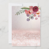 ボホフローラガーリーカップケーキバラ金ゴールドキラキラ 招待状 (裏面)