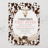 ボホフローラガールズファーストRodeo 1st誕生日 招待状 (正面/裏面)