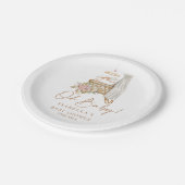 ボホフローラクリブバシネットガールベビーシャワー ペーパープレート (アングル)