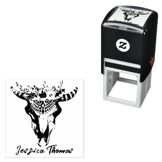 ボホフローラクレステッドボヘミアンアートゴムスタンプ セルフインキングスタンプ (インサイチュ)