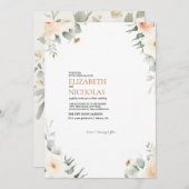 ボホフローラグリーンリーボタニカル結婚式招待状 招待状 (正面/裏面)
