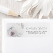 ボホフローラグレー赤面水色エレガントな結婚式 ラベル (インサイチュ)