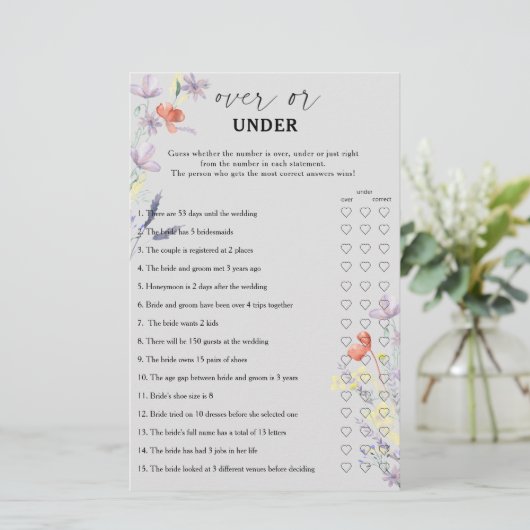 ボホフローラゲームの上または下ブライダルシャワー (スタンド正面)