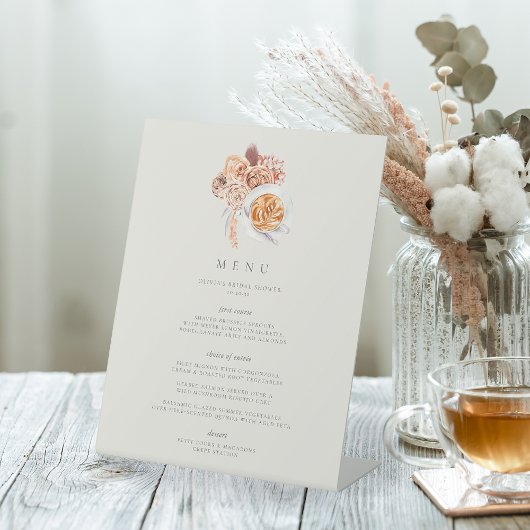 ボホフローラコーヒーテーマブライダルシャワーブランチ 台座サイン