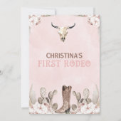 ボホフローラサボテン最初のロデオ1歳の誕生日 招待状 (裏面)