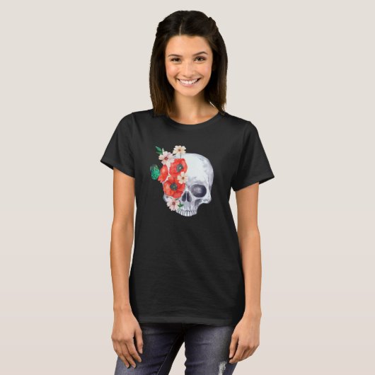 ボホフローラスカルTシャツ Tシャツ (正面フル)