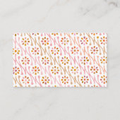 ボホフローラスケッチ赤面とトープパーソナライズされた 名刺 (裏面)