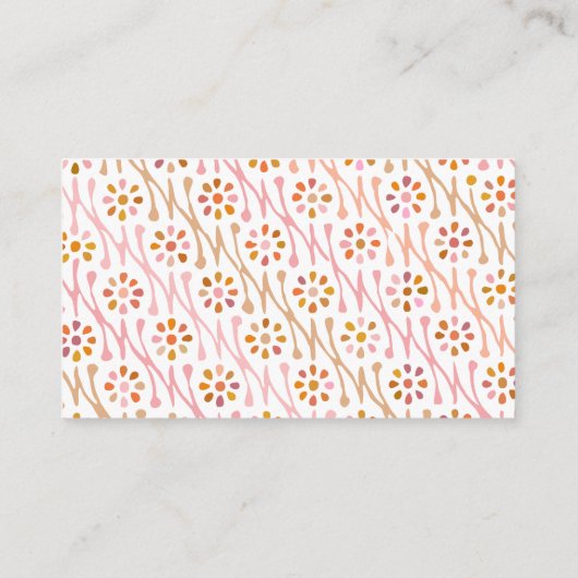 ボホフローラスケッチ赤面とトープパーソナライズされた 名刺 (裏面)