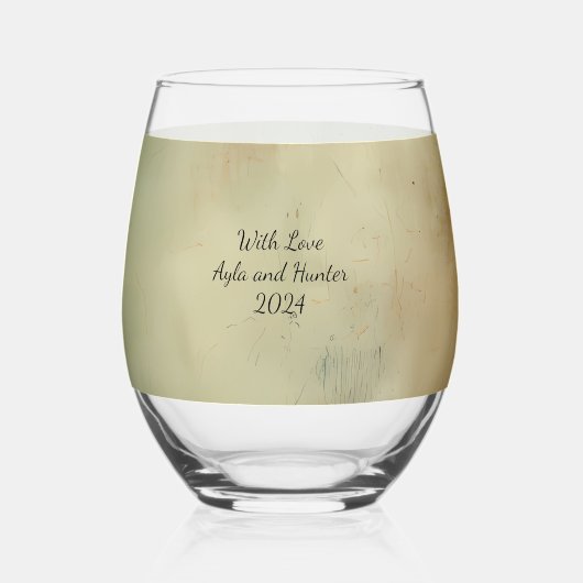 ボホフローラスコティッシュカウウィズファームハウスグリーン ステムなしワイングラス (裏面)