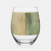 ボホフローラスコティッシュカウウィズファームハウスグリーン ステムなしワイングラス (右)