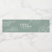 ボホフローラセージ結婚グリーンのウォーターボトルラベル ペットボトルラベル (シングルラベル)