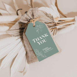 ボホフローラセージ結婚グリーンのギフトラベル ギフトタグ