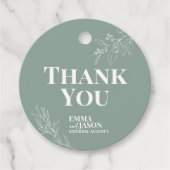 ボホフローラセージ結婚グリーンのギフトラベル フェイバータグ (正面)