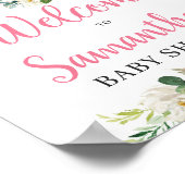 ボホフローラゾウ赤ちゃんシャワー歓迎サイン ポスター (角)