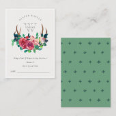 ボホフローラタグ〔雄ジカの〕枝角おむつラッフルベビーシャワー エンクロージャーカード (正面/裏面)