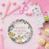 ボホフローラチエタプリントサファリバースデーパーティー ペーパープレート (パーティー)