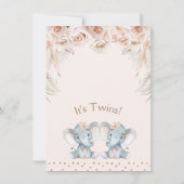 ボホフローラツインエレファントベビージャーシャワー招待状 招待状 (裏面)