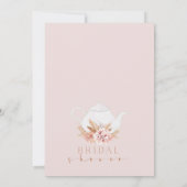 ボホフローラティーポットティーパーティーブライダルシャワー 招待状 (裏面)