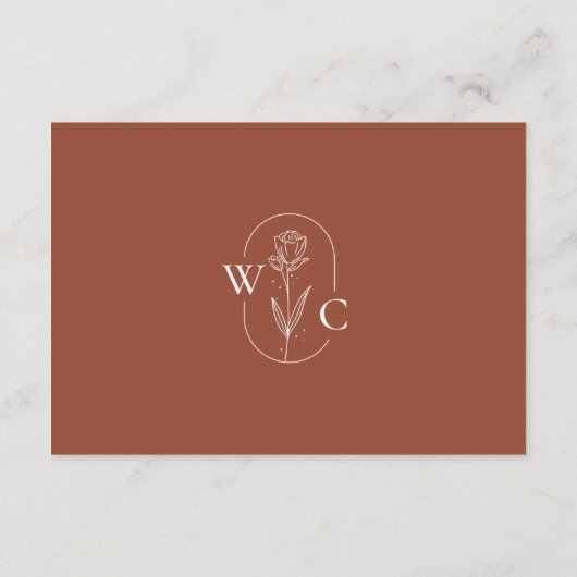 ボホフローラテラコッタウォーター結婚カラー エンクロージャーカード (裏面)