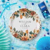 ボホフローラテラコッタウォーター結婚カラー ペーパープレート (パーティー)