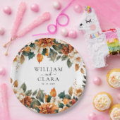 ボホフローラテラコッタウォーター結婚カラー ペーパープレート (パーティー)