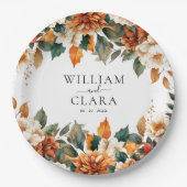 ボホフローラテラコッタウォーター結婚カラー ペーパープレート (正面)