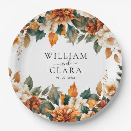 ボホフローラテラコッタウォーター結婚カラー ペーパープレート