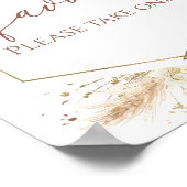 ボホフローラテラコッタブライダルシャワーウィズサイン ポスター (角)