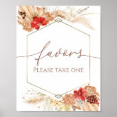 ボホフローラテラコッタブライダルシャワーウィズサイン ポスター (正面)