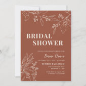 ボホフローラテラコッタブライダルシャワー招待 招待状 (正面)
