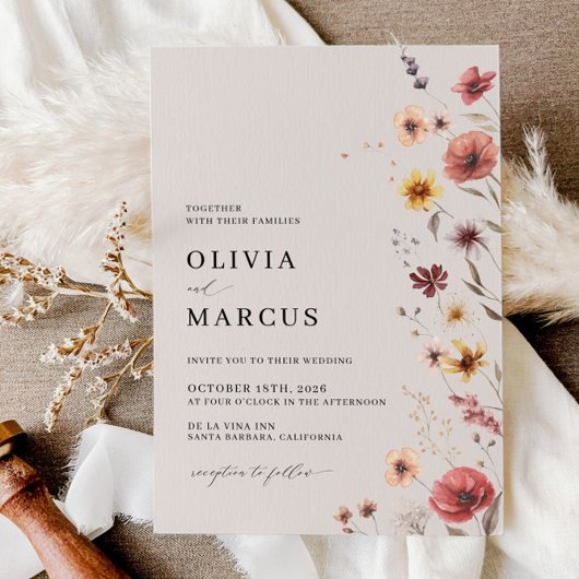 ボホフローラテラコッタメドウ結婚式招待状 招待状