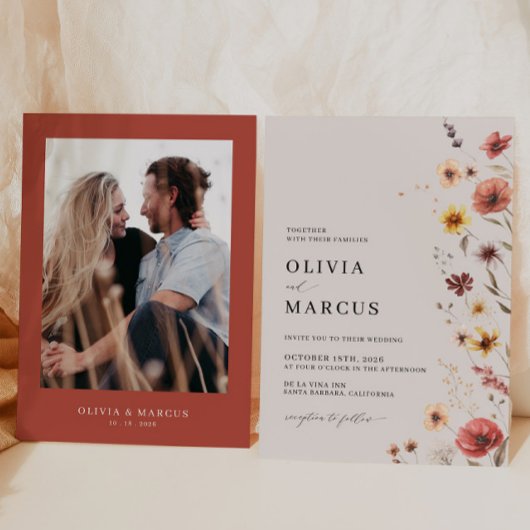 ボホフローラテラコッタメドウ結婚式招待状 招待状