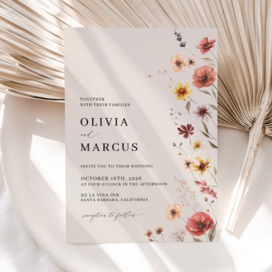 ボホフローラテラコッタメドウ結婚式招待状 招待状