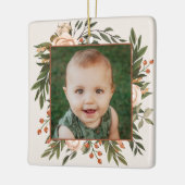 ボホフローラテラコッタ写真初めてのクリスマス セラミックオーナメント (左)