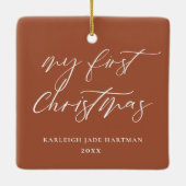 ボホフローラテラコッタ写真初めてのクリスマス セラミックオーナメント (裏面)