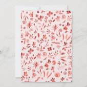 ボホフローラテラコッタ水カラーシックな赤ちゃんシャワー 招待状 (裏面)