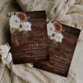 ボホフローラテラコッタ素朴ウッド結婚ズ 招待状