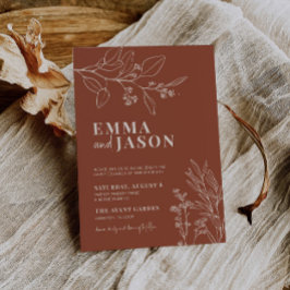 ボホフローラテラコッタ結婚式招待状 招待状