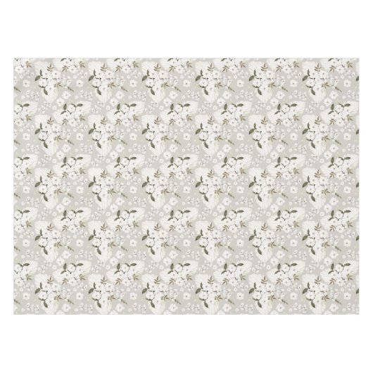 ボホフローラテーブルクロスニュートラル白い花 テーブルクロス (正面(横))