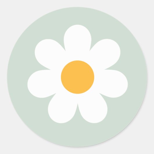 ボホフローラデイジーグルーヴィー誕生日パーティーの好意 ラウンドシール (正面)