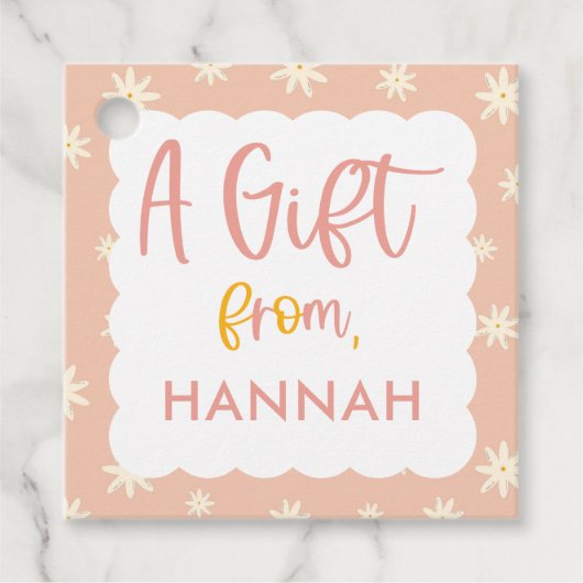 ボホフローラデイジー誕生日ギフト フェイバータグ (正面)