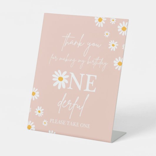 ボホフローラデイジーGroovyバースデーパーティーのお願い 台座サイン (正面)