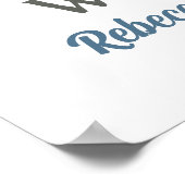 ボホフローラデニムブルージャンベビーシャワーウェルカム ポスター (角)