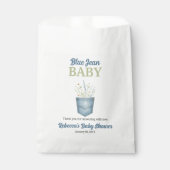ボホフローラデニムポケットブルージャンベビーシャワー フェイバーバッグ (正面)