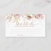 ボホフローラデート夜アイディア。日付jar エンクロージャーカード (正面)