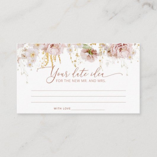 ボホフローラデート夜アイディア。日付jar エンクロージャーカード (正面)