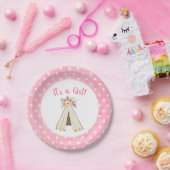 ボホフローラトライバルテペレガールベビーシャワー ペーパープレート (パーティー)