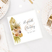 ボホフローラトロピカルアーストーン結婚ズ スタンダードカクテルナプキン