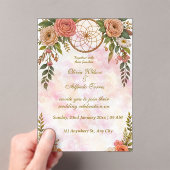 ボホフローラドリームキャッチャー結婚式招待状 アクリル招待状 (インサイチュ (ポータブル))